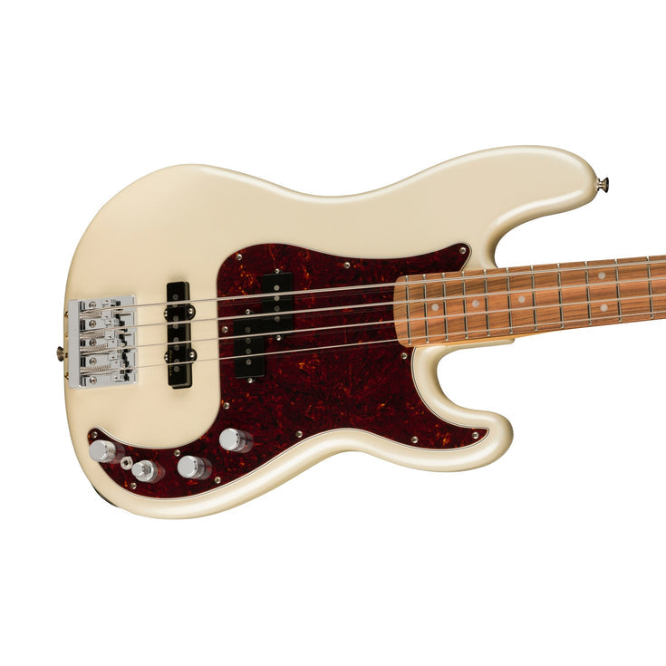 Fender Player Plus Precision Bass Guitar, PF FB, Olympic Pearl |  FENDER |  BASS GUITAR |  Zoso Music