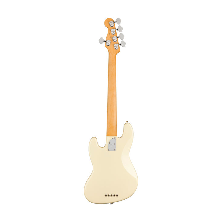 Fender American Professional II 5-String Jazz Bass Electric Guitar, RW FB, Olympic White