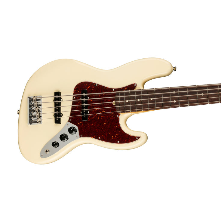 Fender American Professional II 5-String Jazz Bass Electric Guitar, RW FB, Olympic White |  FENDER |  BASS GUITAR |  Zoso Music