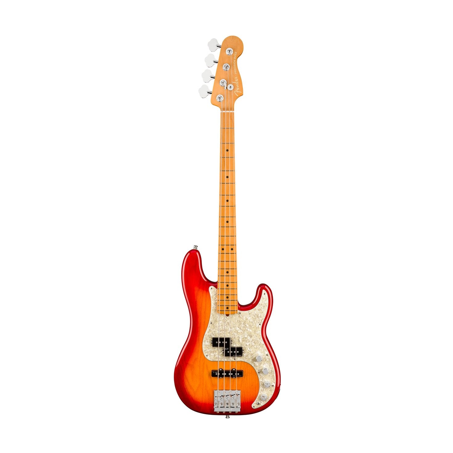 Fender American Ultra Precision Bass Guitar, Maple FB, Plasma Red Burst, FENDER, BASS GUITAR, fender-bass-guitar-f03-019-9012-773, ZOSO MUSIC SDN BHD