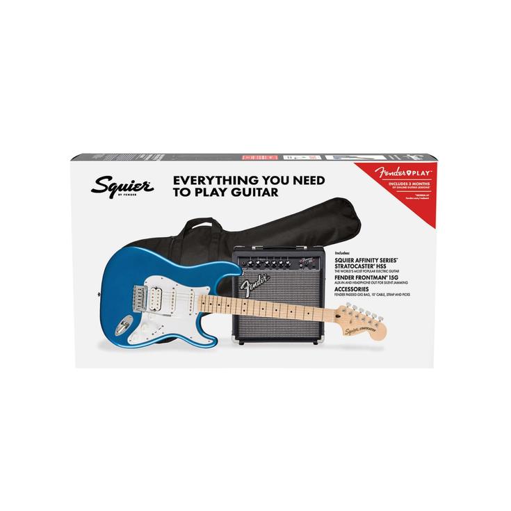 Squier Affinity Series HSS Stratocaster Guitar Pack, Maple FB, Lake Placid Blue, 230V, UK, SQUIER BY FENDER, ELECTRIC GUITAR, squier-electric-guitar-f03-037-2820-402, ZOSO MUSIC SDN BHD