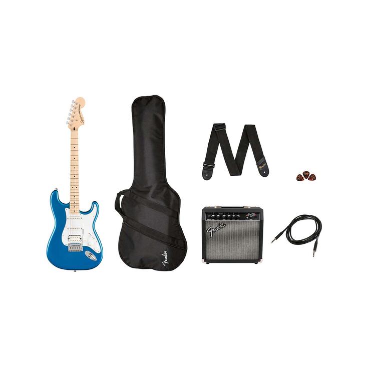 Squier Affinity Series HSS Stratocaster Guitar Pack, Maple FB, Lake Placid Blue, 230V, UK, SQUIER BY FENDER, ELECTRIC GUITAR, squier-electric-guitar-f03-037-2820-402, ZOSO MUSIC SDN BHD
