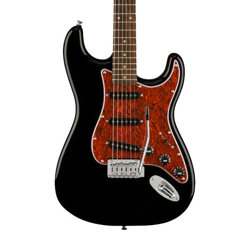 Squier Fsr Affinity Series Stratocaster Electric Guitar W/tortoiseshell Pickguard, Laurel Fb, Black