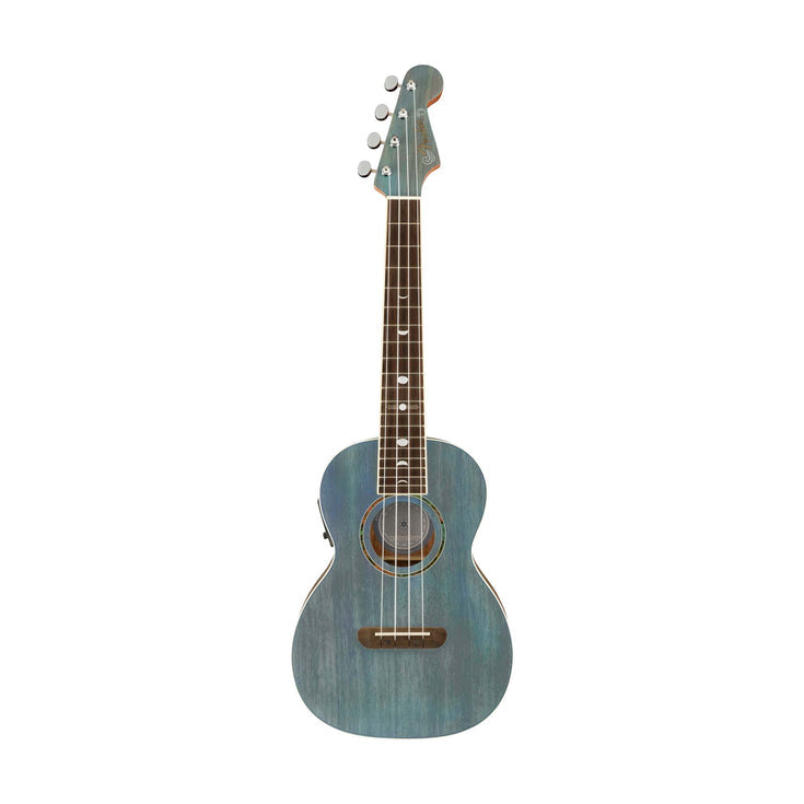 Fender Dhani Harrison Ukulele, Walnut FB, Turquoise |  FENDER |  UKULELE |  Zoso Music