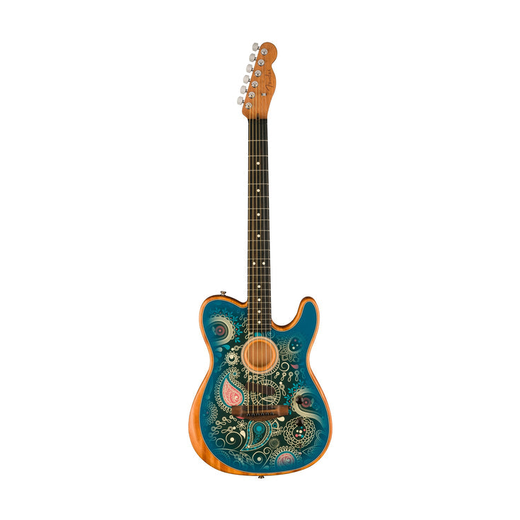 Fender FSR American Acoustasonic Telecaster Acoustic Guitar w/bag, Ebony FB, Blue Paisley |  FENDER |  ACOUSTIC GUITAR |  Zoso Music