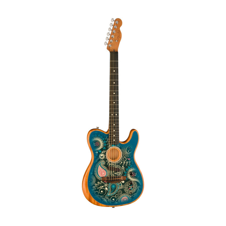 Fender FSR American Acoustasonic Telecaster Acoustic Guitar w/bag, Ebony FB, Blue Paisley |  FENDER |  ACOUSTIC GUITAR |  Zoso Music