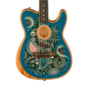 Fender FSR American Acoustasonic Telecaster Acoustic Guitar w/bag, Ebony FB, Blue Paisley |  FENDER |  ACOUSTIC GUITAR |  Zoso Music