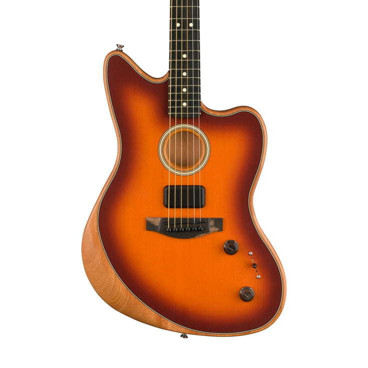 Fender American Acoustasonic Jazzmaster Acoustic Guitar w/bag, Ebony FB, Tobacco Sunburst |  FENDER |  ACOUSTIC GUITAR |  Zoso Music