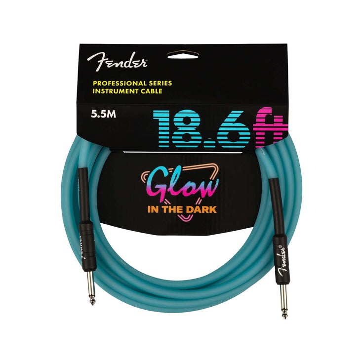 Fender 18.6 FT Professional Series Glow in the Dark Instrument Cable |  FENDER |  CABLES |  Zoso Music