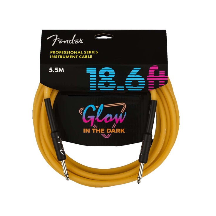 Fender 18.6 FT Professional Series Glow in the Dark Instrument Cable |  FENDER |  CABLES |  Zoso Music