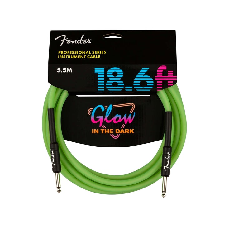 Fender 18.6 FT Professional Series Glow in the Dark Instrument Cable |  FENDER |  CABLES |  Zoso Music
