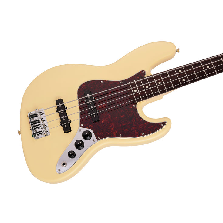 Fender Japan Junior Collection Jazz Bass Guitar, RW FB, Satin Vintage White |  FENDER |  BASS GUITAR |  Zoso Music