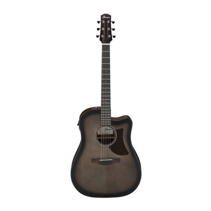 Ibanez AAD50CE-TCB Advanced Acoustic Series Acoustic Electric Guitar, Transparent Charcoal Burst Low Gloss