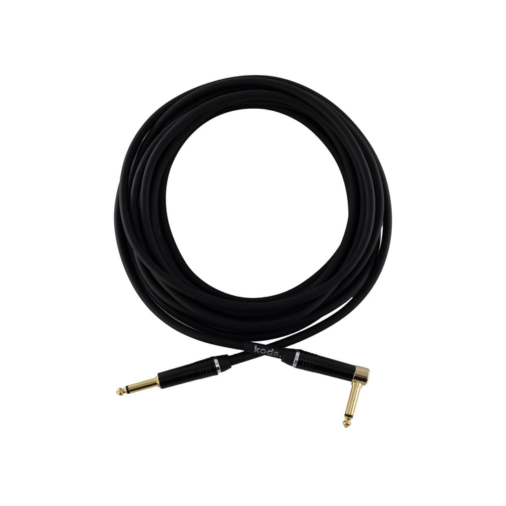 koda plus KIC20RA Straight-Angled Instrument Cable, 20ft, Black