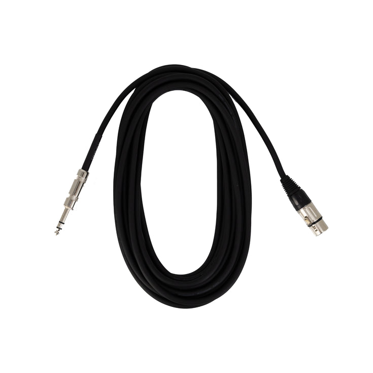 koda essential XLR (Female) to 1/4inch Microphone Cable, 20ft, Black |  KODA |  CABLES |  Zoso Music