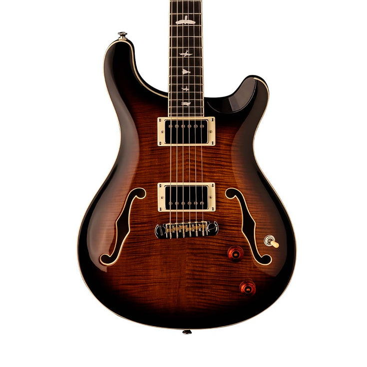 PRS SE Hollowbody II Electric Guitar w/Case, Black Gold Sunburst