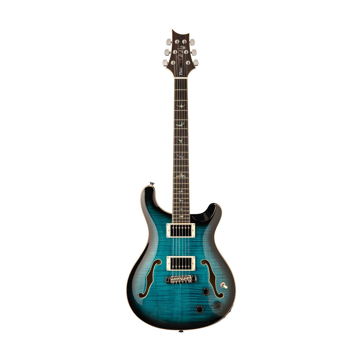 PRS SE Hollowbody II Piezo Electric Guitar w/Case, Peacock Blue Smokeburst
