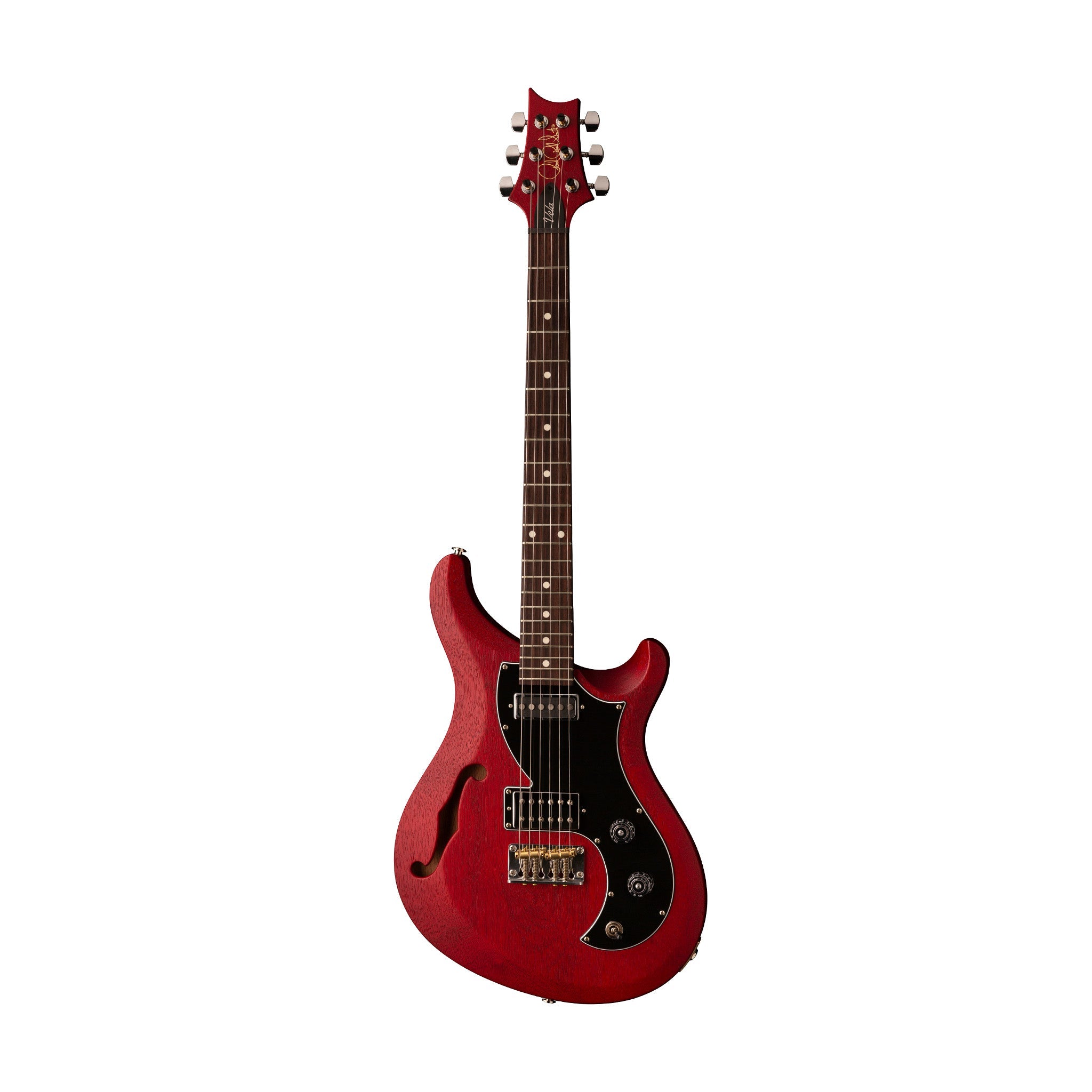 PRS S2 Vela Satin Semi-Hollow Electric Guitar w/Bag, Vintage Cherry
