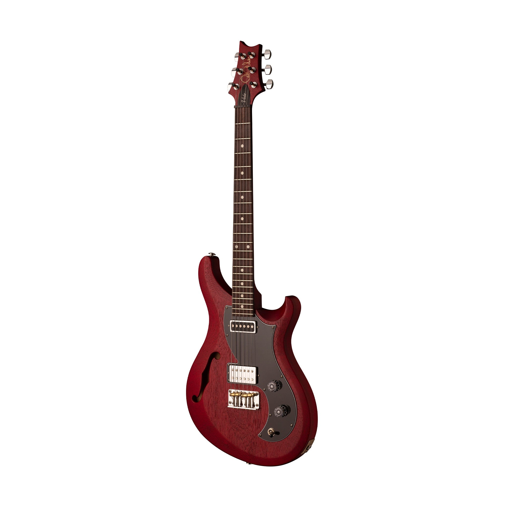 PRS S2 Vela Satin Semi-Hollow Electric Guitar w/Bag, Vintage Cherry