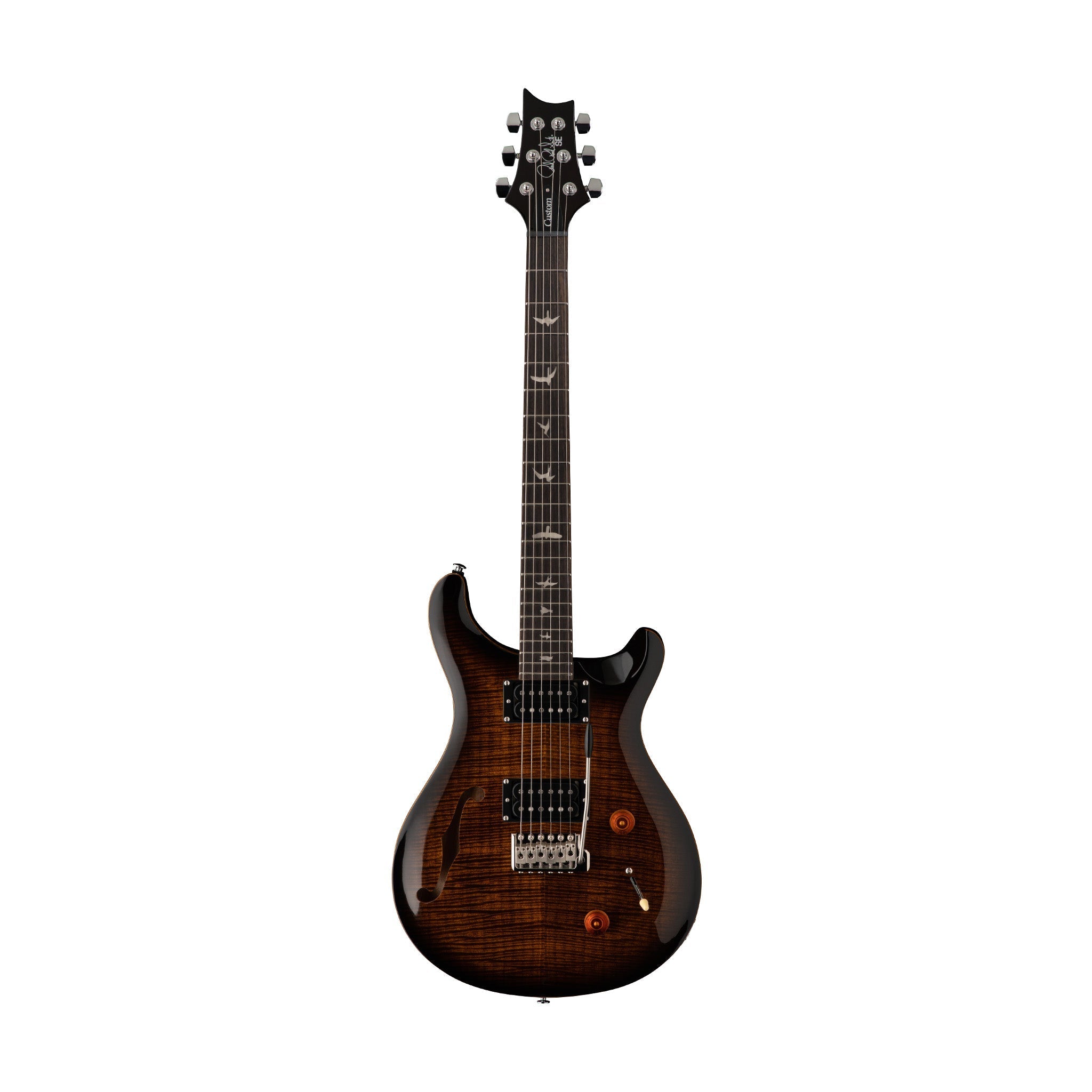 PRS SE Custom 22 Semi-Hollow Electric Guitar, Black Gold Sunburst |  PRS |  ELECTRIC GUITAR |  Zoso Music