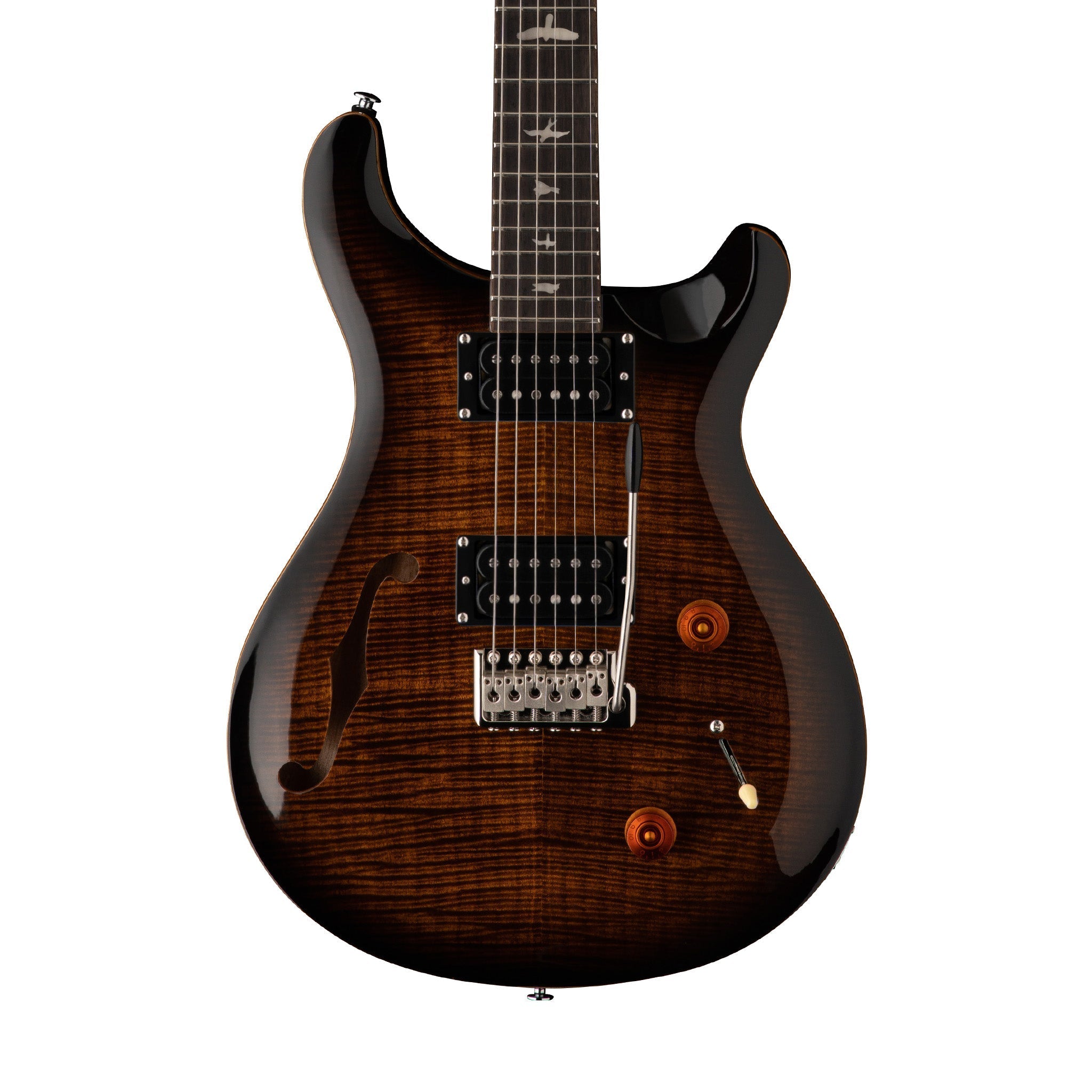 PRS SE Custom 22 Semi-Hollow Electric Guitar, Black Gold Sunburst |  PRS |  ELECTRIC GUITAR |  Zoso Music