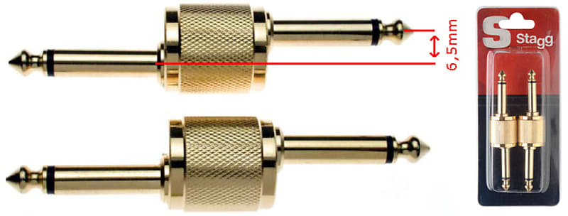 Stagg Ac-Ppdh 2M Jack/Male Jack Hook Adaptor Gold |  STAGG |  CABLES |  Zoso Music