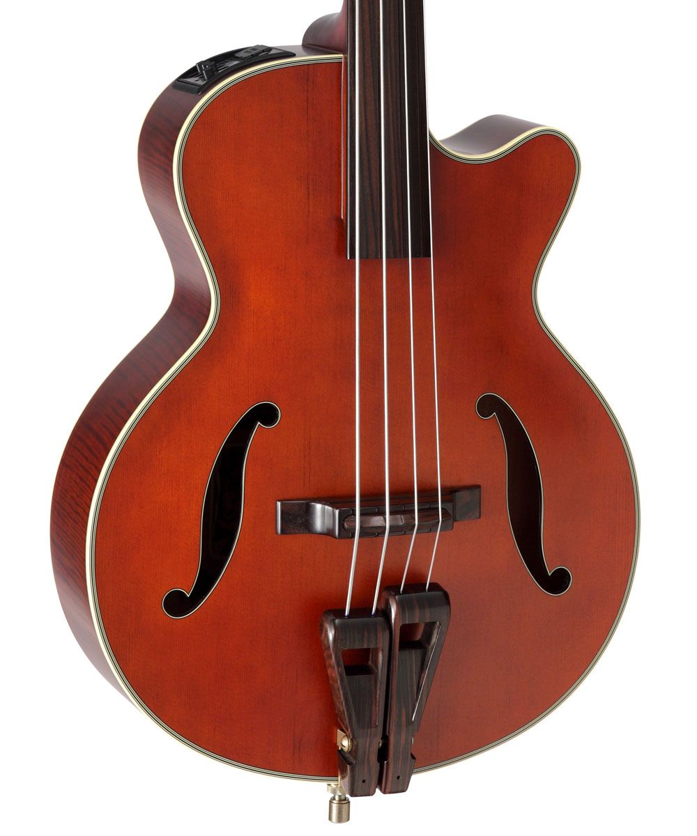 TAKAMINE TB10 PRO SERIES F-HOLE BASS ACOUSTIC-ELECTRIC GUITAR, CTP-3 PREAMP & HARD CASE (MADE IN JAPAN)
