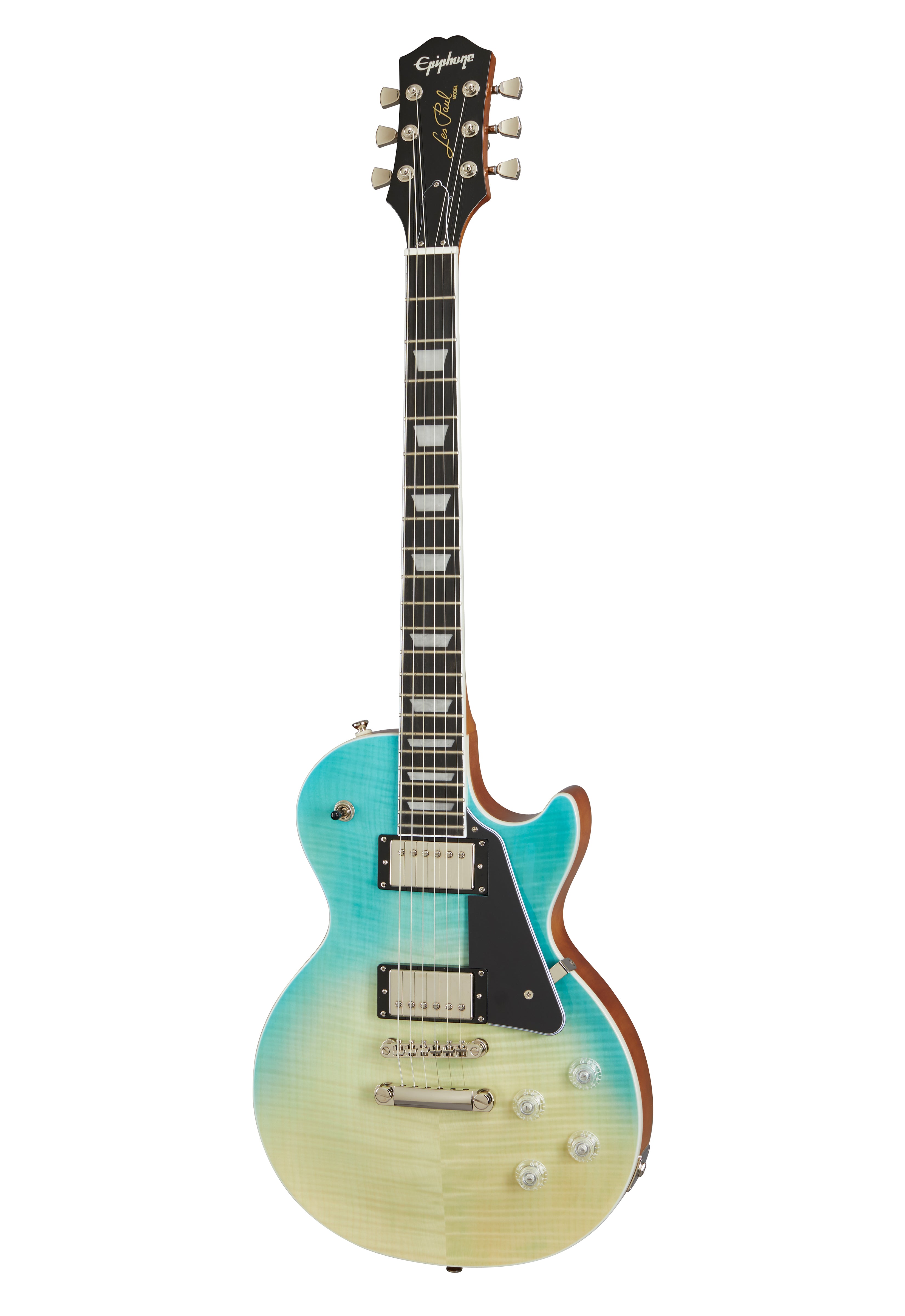 Epiphone EILMFCBFNH1 Les Paul Modern Figured Solidbody Electric Guitar - Caribbean Blue Fade