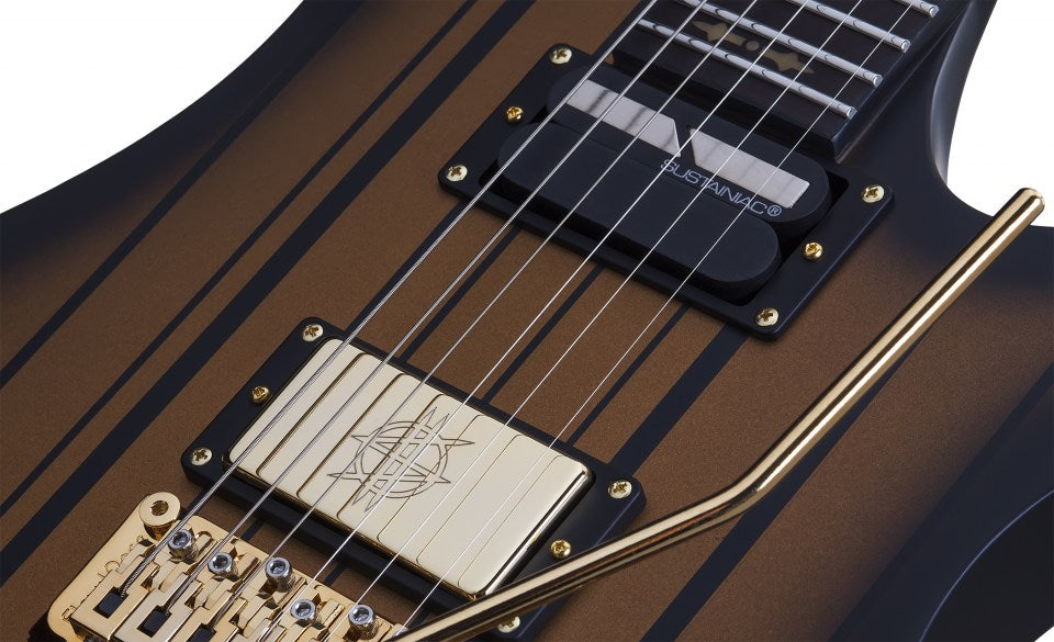 SCHECTER ELECTRIC GUITAR SYNYSTER CUSTOM S SUSTAINIAC FR SATIN GOLD BURST (1743) MADE IN KOREA, SCHECTER, ELECTRIC GUITAR, schecter-electric-guitar-syncustoms-sgb, ZOSO MUSIC SDN BHD