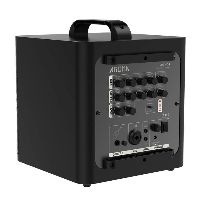 Aroma AG40A Acoustic Guitar Amp 40 Watts With Bluetooth Color Black | AROMA , Zoso Music