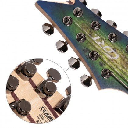 Cort KX508MS Multi Scale II 8-String Electric Guitar - Mariana Blue Burst