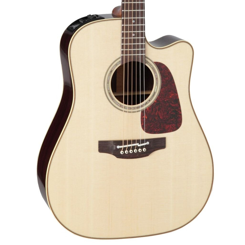 TAKAMINE PRO SERIES P5DC NAT DREADNOUGHT CUTAWAY ACOUSTIC-ELECTRIC, SOLID SPRUCE TOP WITH CTP3 PREAMP & HARD CASE