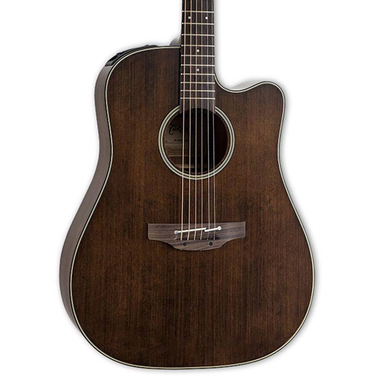 TAKAMINE P1DC SM PRO SERIES DREADNOUGHT CUTAWAY SOLID CEDAR TOP, SATIN MOLASSES SAPELE B/S, CT4BII PREAMP & HARD CASE