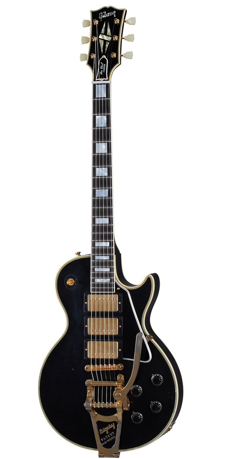 Gibson 1957 Les Paul Custom Reissue 3-Pickup Bigsby Light Aged Electric Guitar, Ebony (LPB357LAEBBG1)