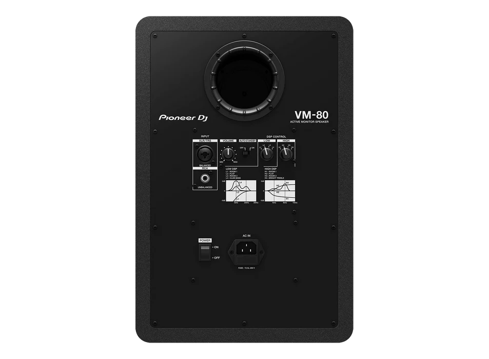 Pioneer DJ VM-80 2-Way Active Studio Monitor, Black - Pair |  PIONEER |  STUDIO MONITOR |  Zoso Music