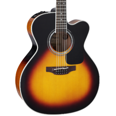 TAKAMINE P6JC12BSB PRO SERIES 12-STRING JUMBO CUTAWAY ACOUSTIC-ELECTRIC GUITAR, BROWN SUNBURST, CTP-3 PREAMP & HARD CASE (MADE IN JAPAN)
